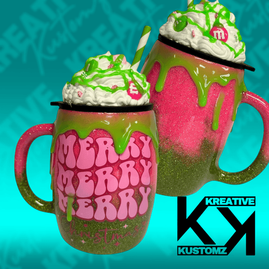 Merry Merry Mug w/Topper - 15oz - Kreative Kustomz