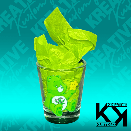 Naughty Green Bear Shot Glass - Kreative Kustomz