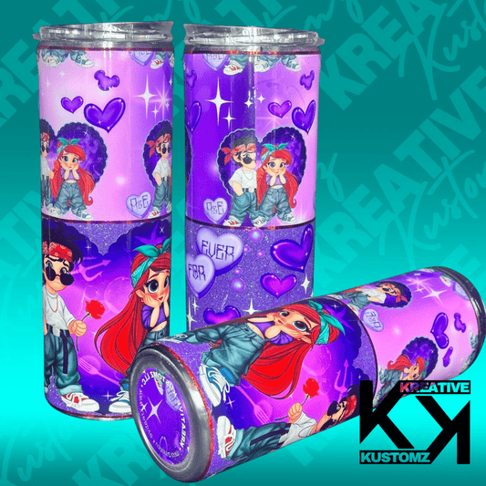 Purple Princess Valentines Tumbler - 20oz - Kreative Kustomz