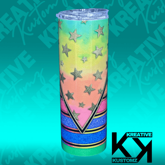 Rainbow Stars Holographic - 20oz Tumbler - Kreative Kustomz
