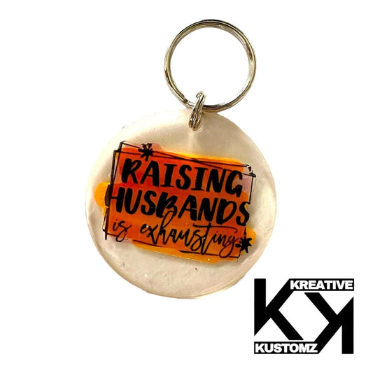 Raising Husbands Keychain - Orange - Kreative Kustomz