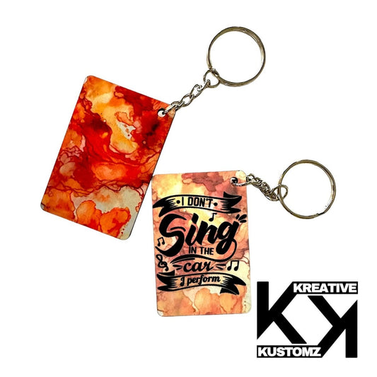 Sing in the Car Keychain - Orange - Kreative Kustomz