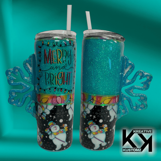 Snowflake Handle Tumbler - for Drinking and On - The - Go, Bottle, Drinkware - Kreative Kustomz