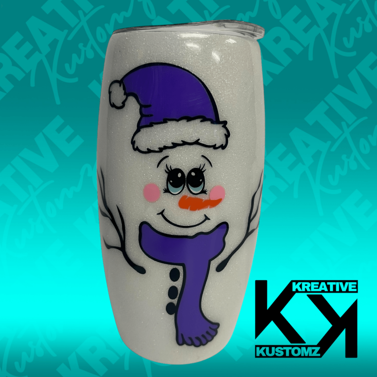 Stemless Snowman Wine Tumbler - Perfect for Your Holiday Celebration - Bottle, Drinkware - Kreative Kustomz