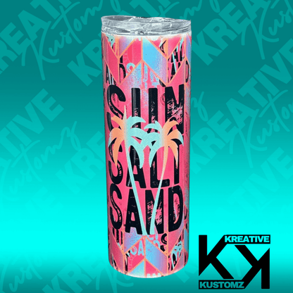 Sun Salt Sand Holographic - 20oz Tumbler - Kreative Kustomz