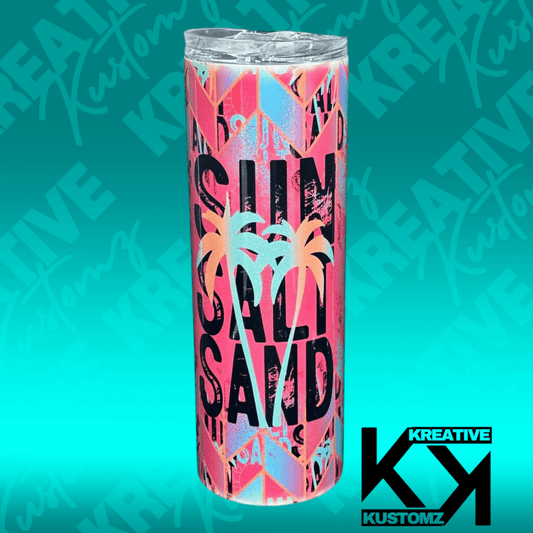 Sun Salt Sand Holographic - 20oz Tumbler - Kreative Kustomz