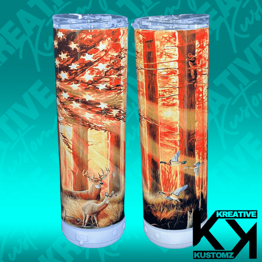 Sunset Hunting - 20oz Speaker Tumbler - Kreative Kustomz