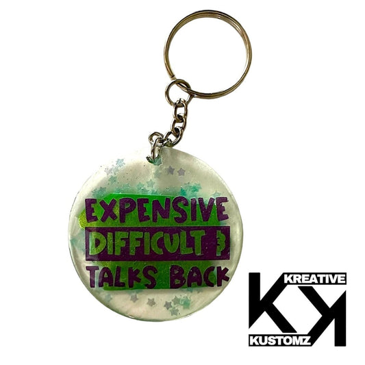 Talks Back Keychain - Glitter - Kreative Kustomz