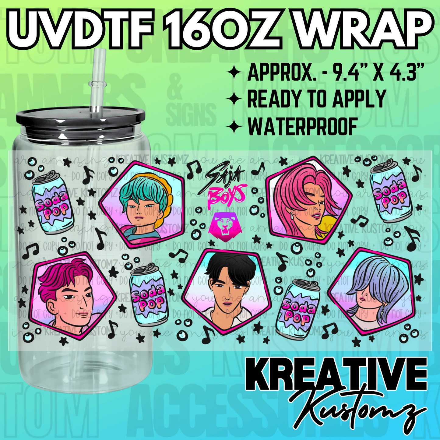 KK-2237 | UVDTF | 16oz Glass Can Libbey Wrap