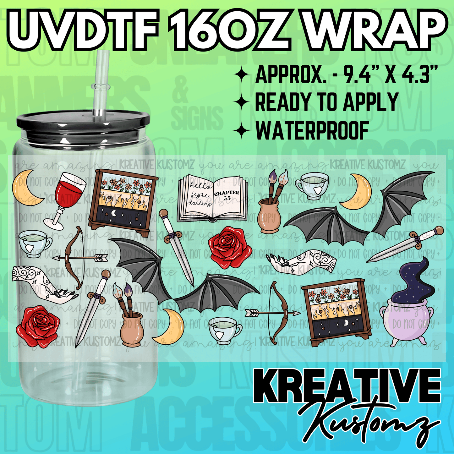 KK-2409 | UVDTF | 16oz Glass Can Libbey Wrap