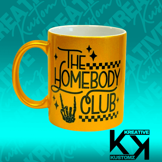 The Homebody Club 11oz Mug - Gold - Kreative Kustomz
