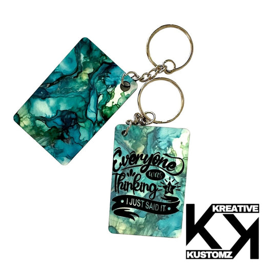 Thinking It Keychain - Turquise - Kreative Kustomz