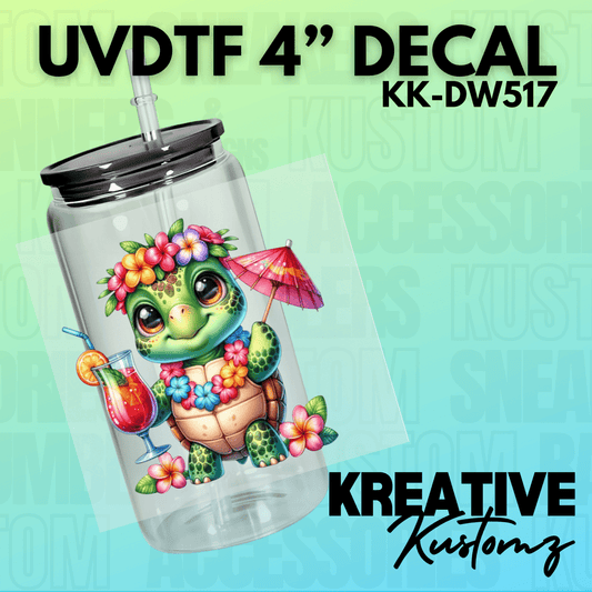 Turtle Cocktail Decal - Kreative Kustomz