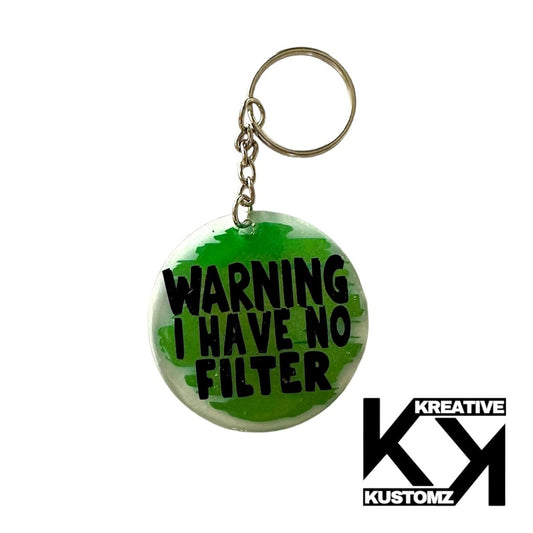 Warning Keychain - Green - Kreative Kustomz