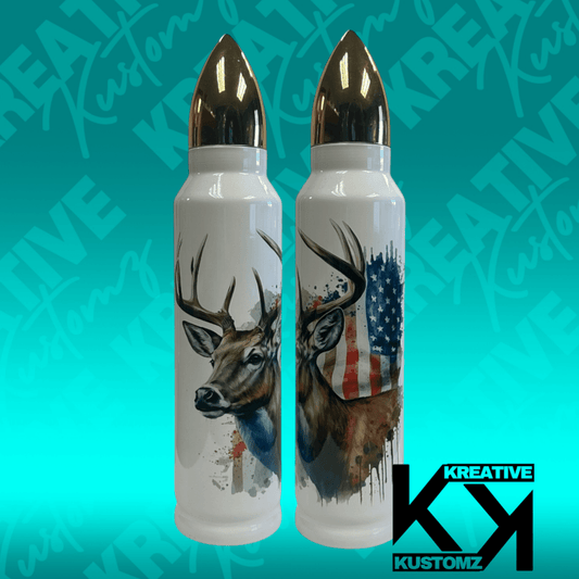 Whitetail Buck Flag - 32oz Bullet Tumbler - Kreative Kustomz