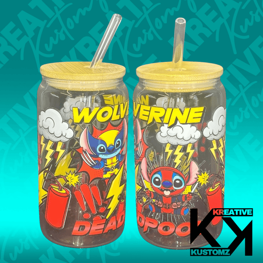 Wolverine Deadpool Mashup Libbey 2 - 16oz - Kreative Kustomz