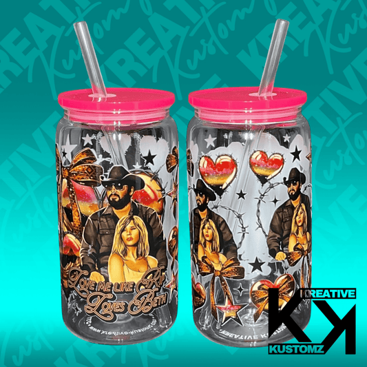 Yellowstone Love Libbey - 16oz Pink - Kreative Kustomz